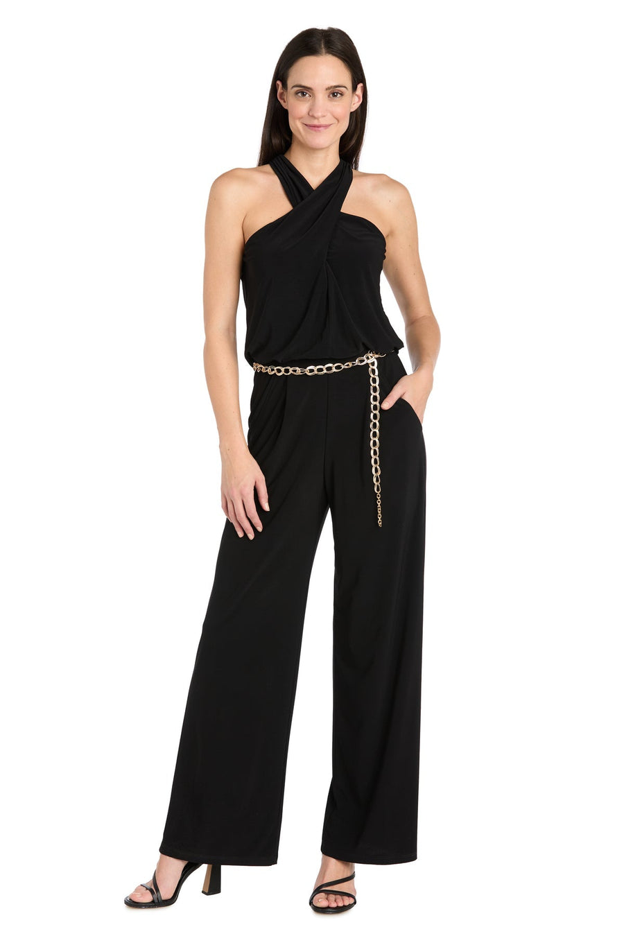 Jumpsuit Long Formal Belt Jumpsuit Black