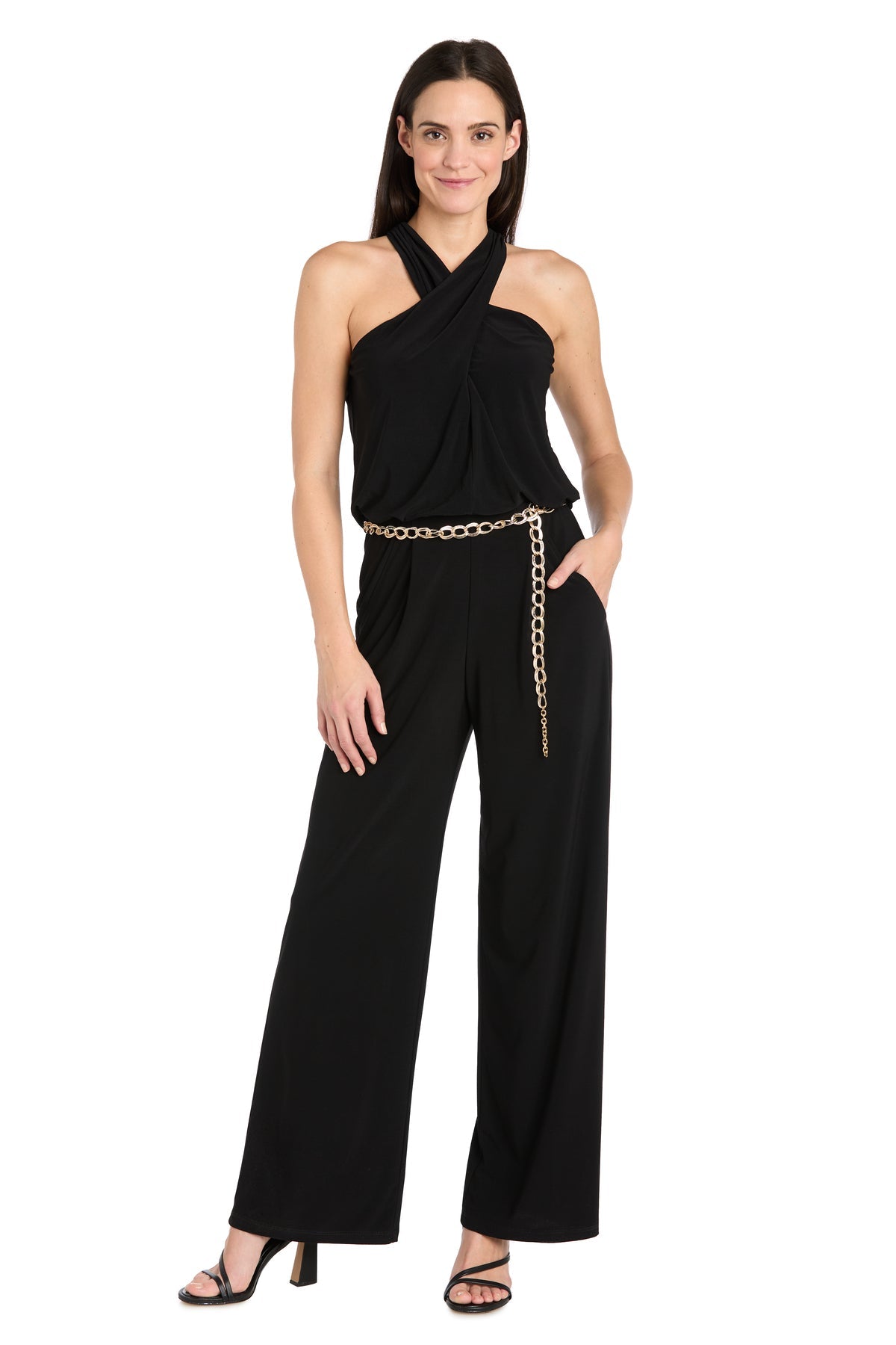Jumpsuit Long Formal Belt Jumpsuit Black
