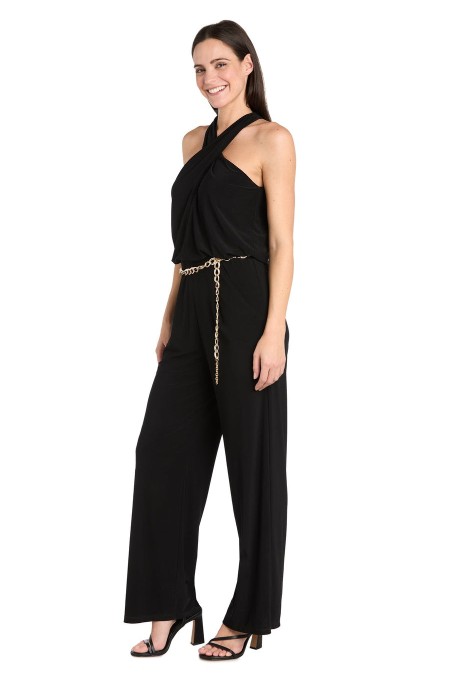Jumpsuit Long Formal Belt Jumpsuit Black