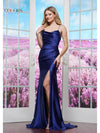 Prom Dresses Formal Long Satin Fitted Prom Dress Blueberry
