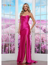 Prom Dresses Formal Long Satin Fitted Prom Dress Hot Pink