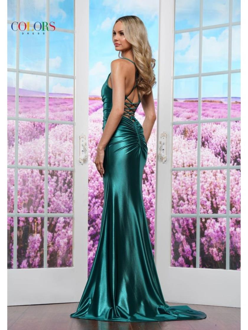 Prom Dresses Formal Long Slit Prom Dress Deep Green