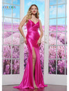Prom Dresses Formal Long Slit Prom Dress Hot Pink