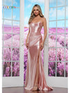 Prom Dresses Fitted Long Formal Flare Prom Dress Blush