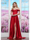 Prom Dresses Long Formal Slit Prom Dress Red