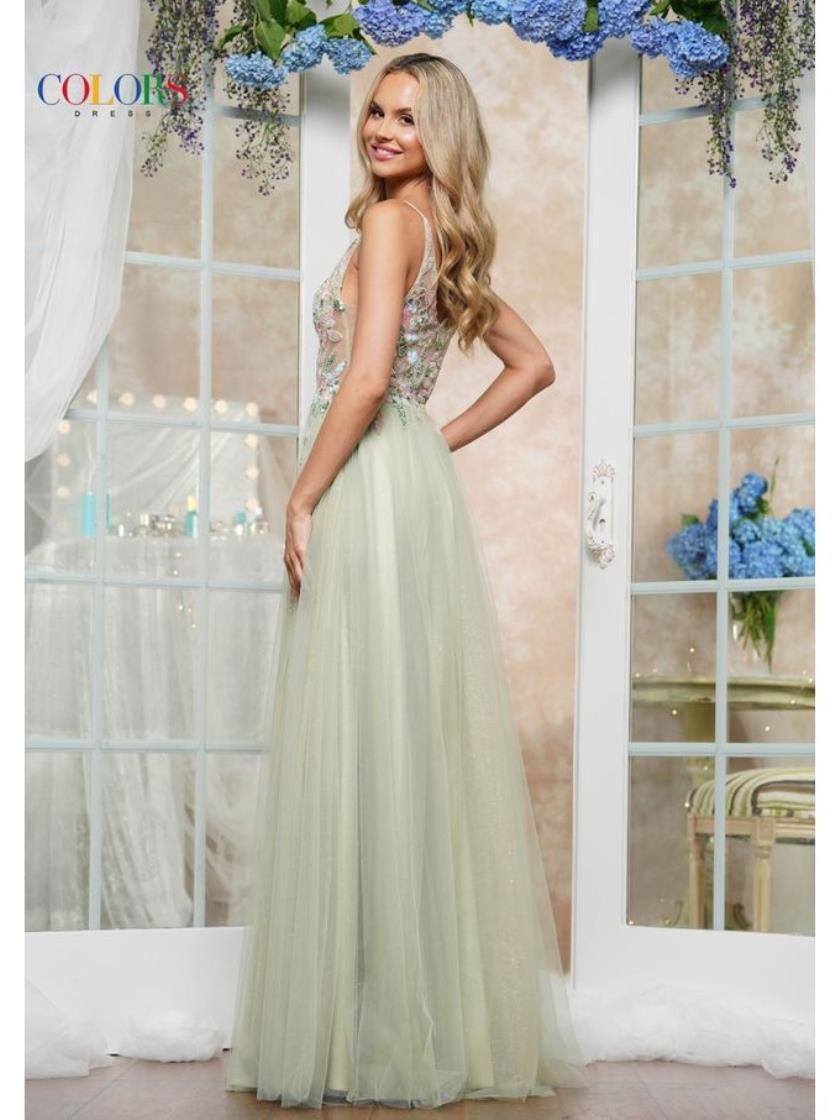 Prom Dresses Fitted Long Formal Slit Prom Dress Sage
