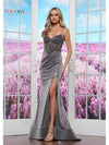 Prom Dresses Fitted Sequin Long Formal Prom Dress Gunmetal