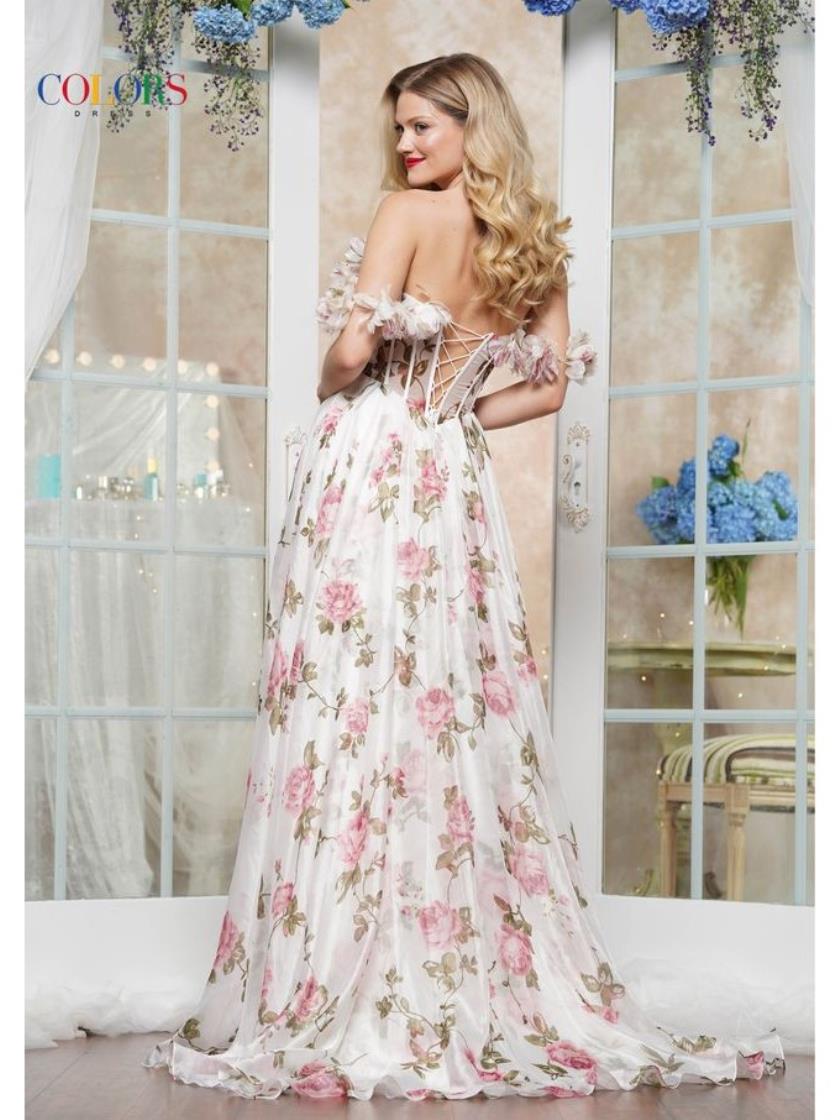 Prom Dresses Floral Long Formal Prom Dress Pink