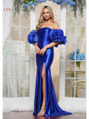 Prom Dresses Fitted Long Formal Slit Prom Dress Royal