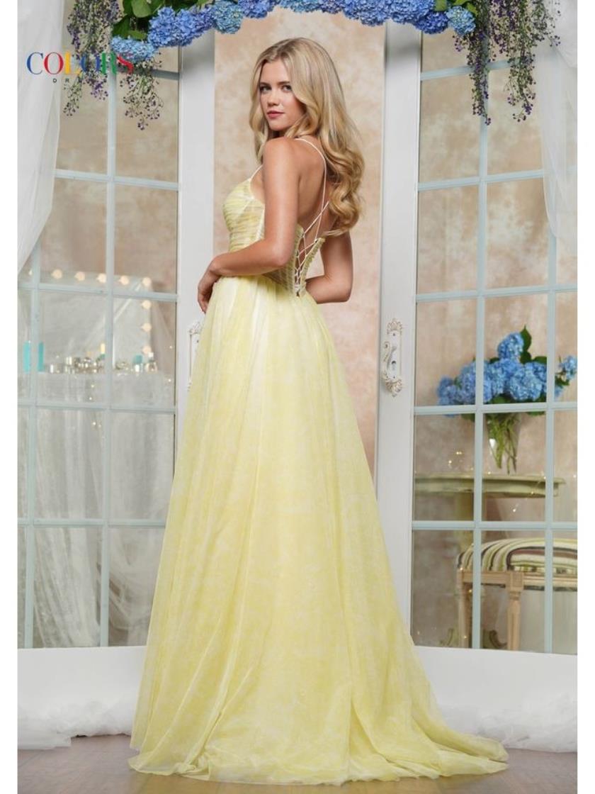 Prom Dresses Fitted Long Print Prom Dress Yellow