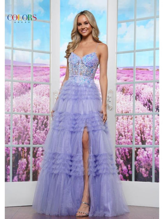 Prom Dresses Fitted Ruffle Prom Dress Lilac