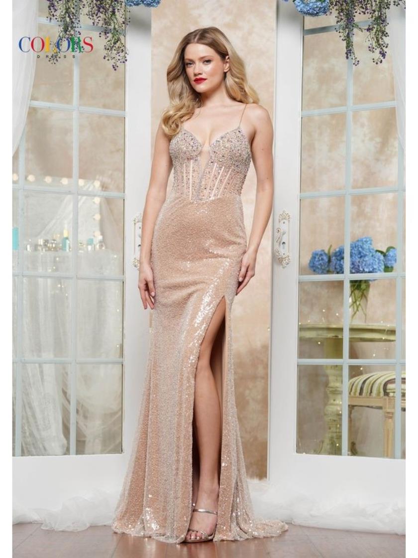 Prom Dresses Long Formal Fitted Evening Prom Dress Nude