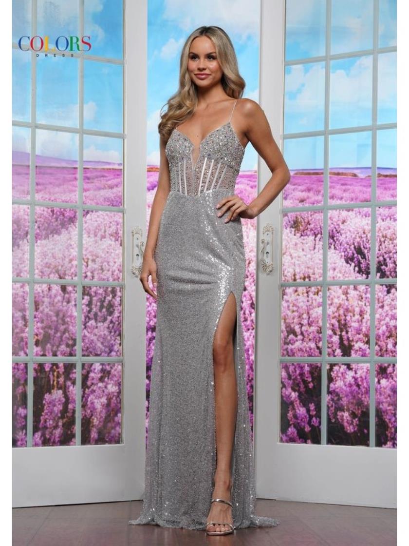 Prom Dresses Long Formal Fitted Evening Prom Dress Silver