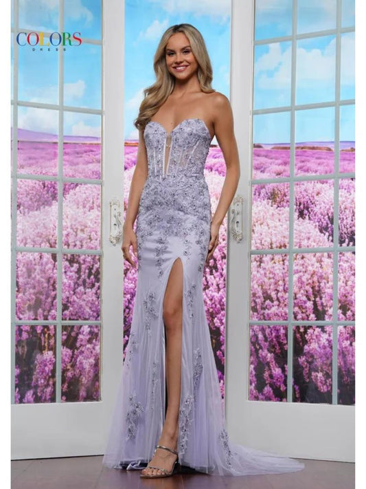 Prom Dresses Long Formal Fitted Corset Prom Dress Lilac