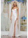 Prom Dresses Long Formal Mermaid Fit Metallic Prom Dress White
