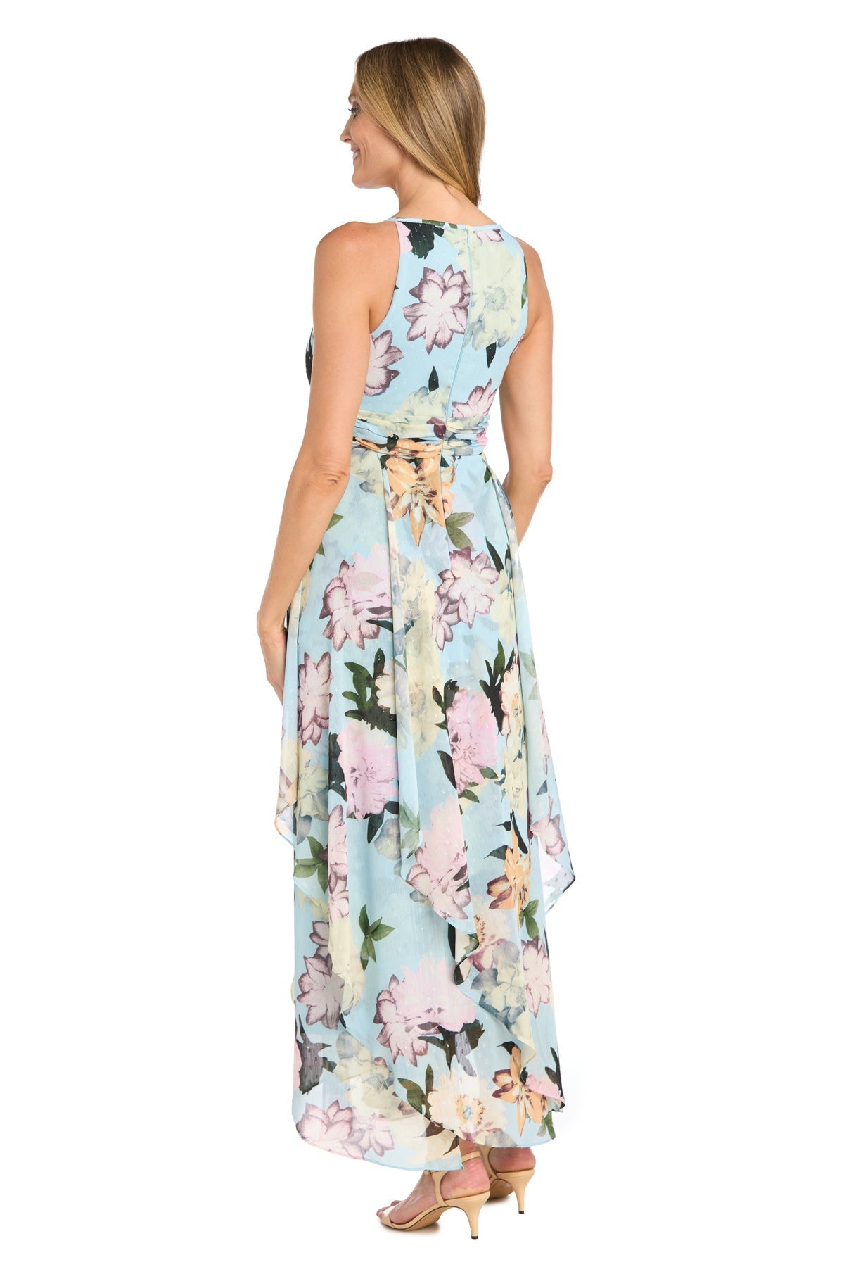Cocktail Dresses Printed High Low A Line Formal Dress Aqua