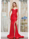 Prom Dresses Long Formal Mermaid Fit Metallic Prom Dress Red