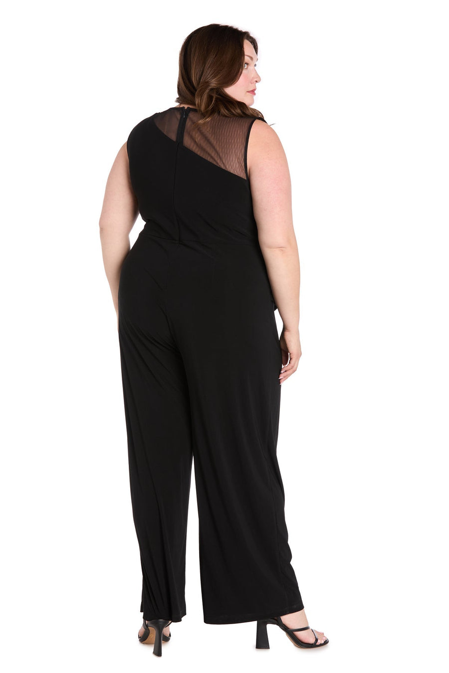 Plus Size Dresses Plus Long Formal Floral Sequin Jumpsuit Black