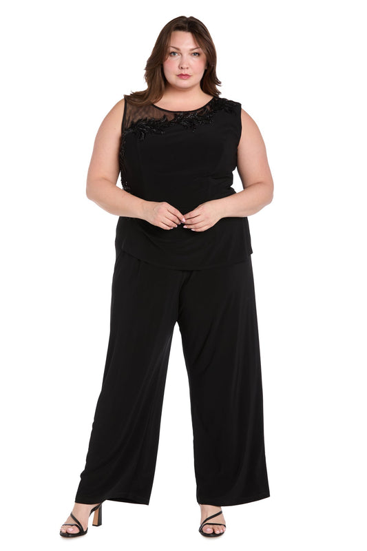 Plus Size Dresses Plus Long Formal Floral Sequin Jumpsuit Black