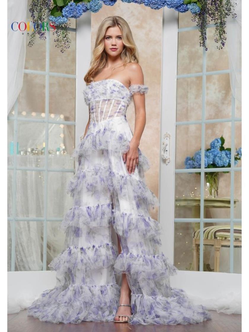 Prom Dresses Long Formal  Floral Prom Dress Lavender