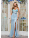 Prom Dresses Long Formal Fitted Corset Prom Dress Blue