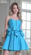 Cocktail Dresses A Line Short Pleated Cocktail Dress Turquoise
