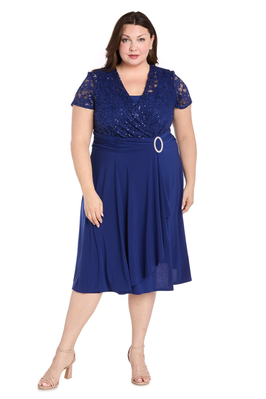 Cocktail Dresses Short Cocktail Plus Size Lace Knee Length Dress Royal