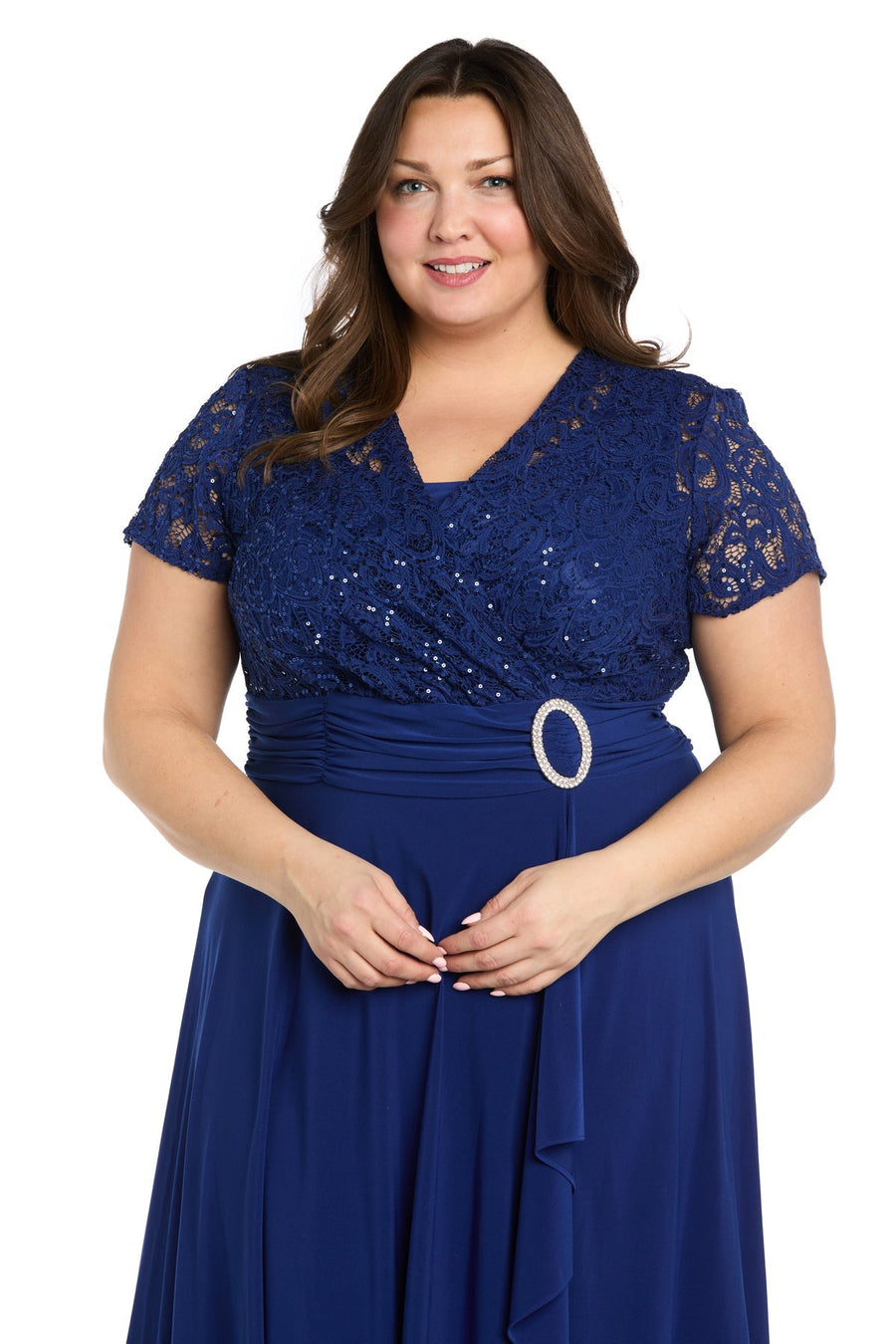 Cocktail Dresses Short Cocktail Plus Size Lace Knee Length Dress Royal