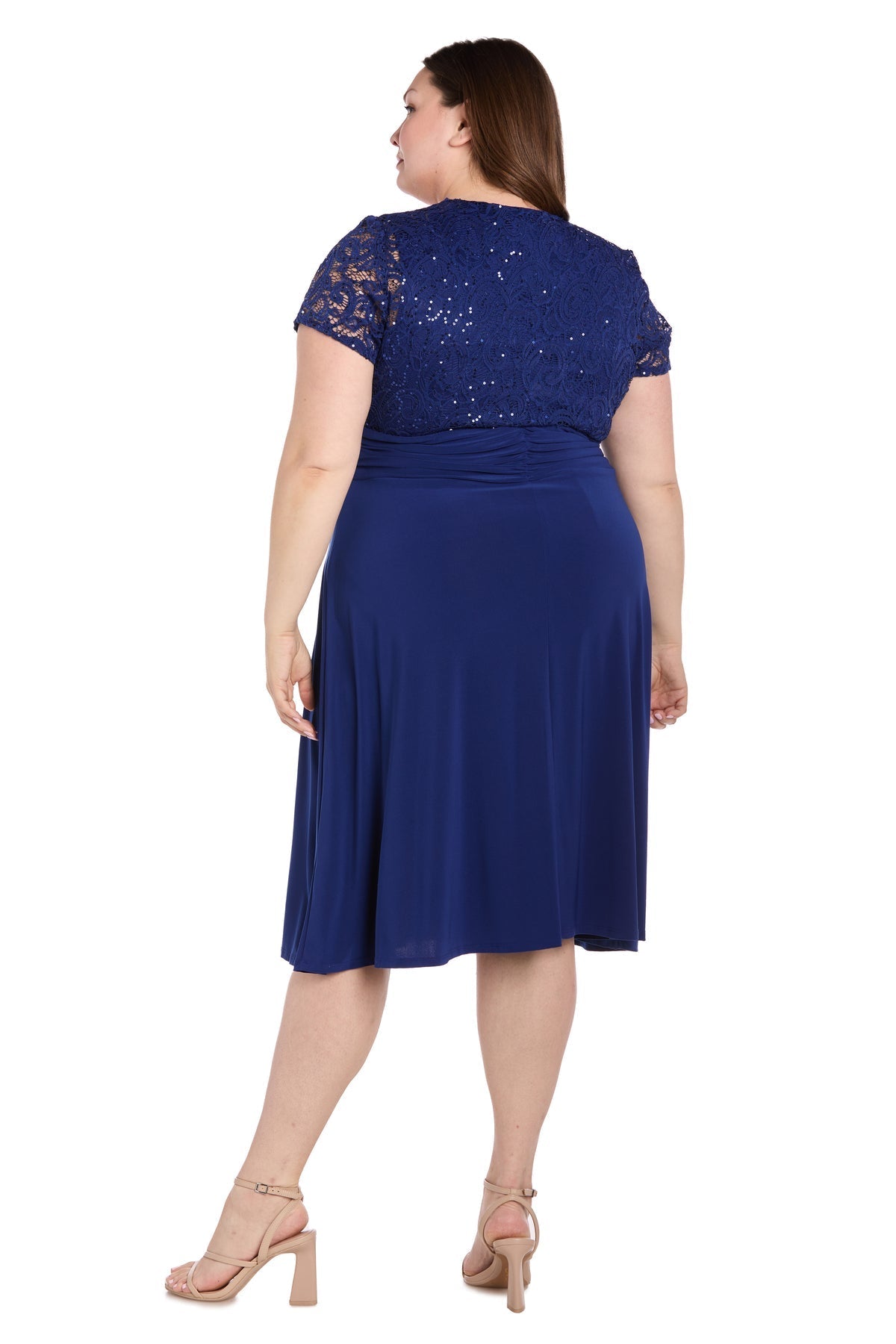 Cocktail Dresses Short Cocktail Plus Size Lace Knee Length Dress Royal