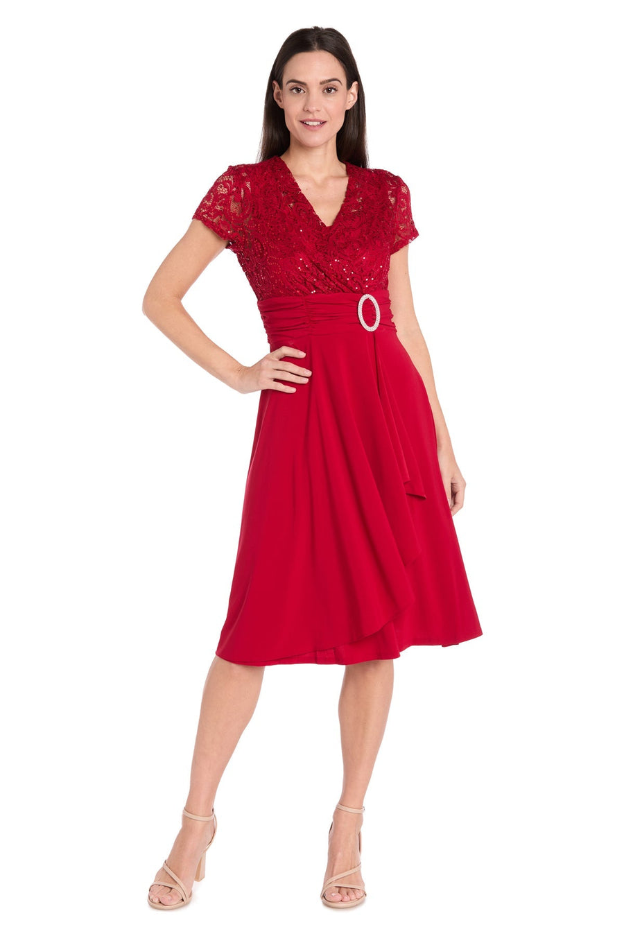 Cocktail Dresses Short Mother of the Bride Lace Cocktail Dress Red
