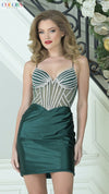 Cocktail Dresses Short Cocktail Fit Metallic Mini Dress Deep Green