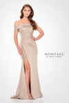 Formal Dresses Long Formal Beaded Lace Applique Evening Dress Latte