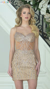 Cocktail Dresses Short Beaded Cocktail Dress Nude