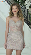 Cocktail Dresses Short Beaded Cocktail Dress Rose Gold