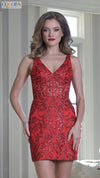 Cocktail Dresses Fitted Short Sequin Cocktail Dress Red