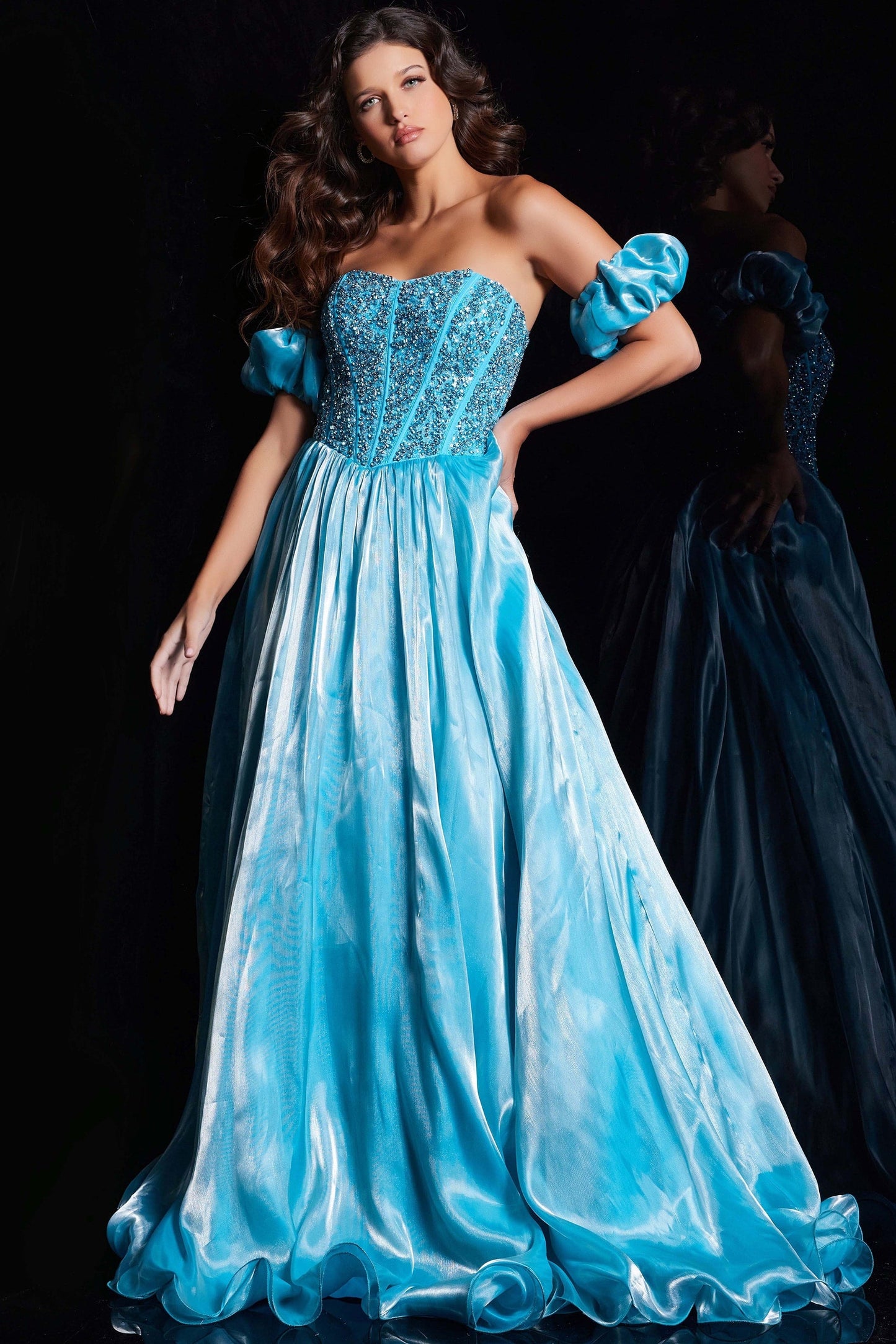 Prom Dresses A Line Long Formal Prom Dress Aqua