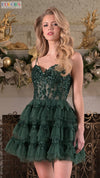 Cocktail Dresses A Line Short Cocktail Ruffle Dress Deep Green