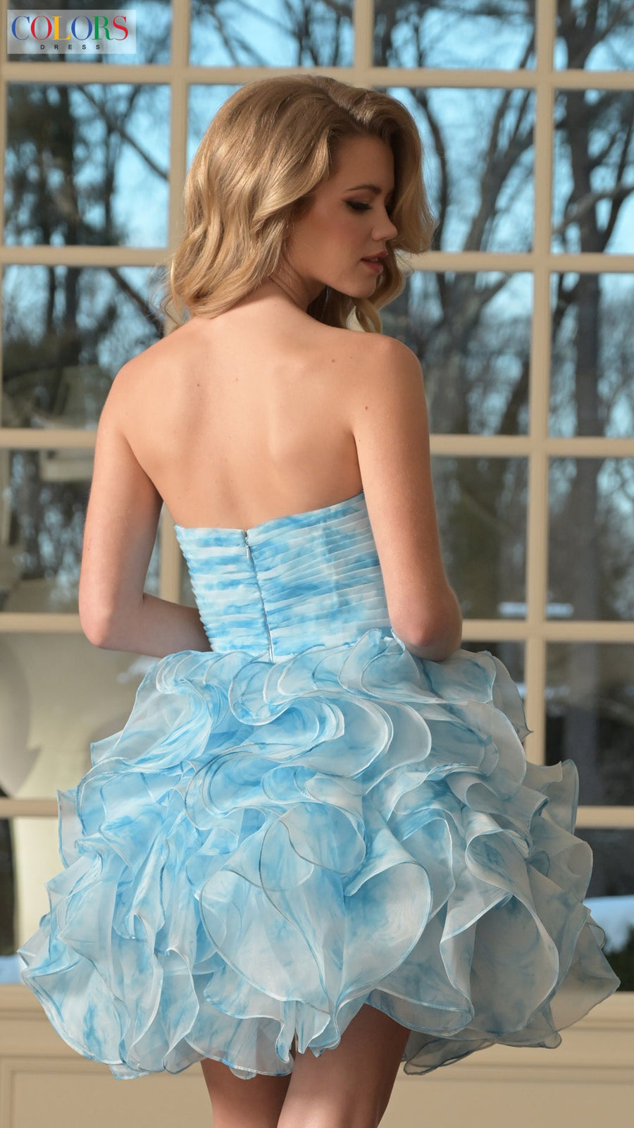 Cocktail Dresses A Line Ruffle Homecoming Cocktail Dress Blue