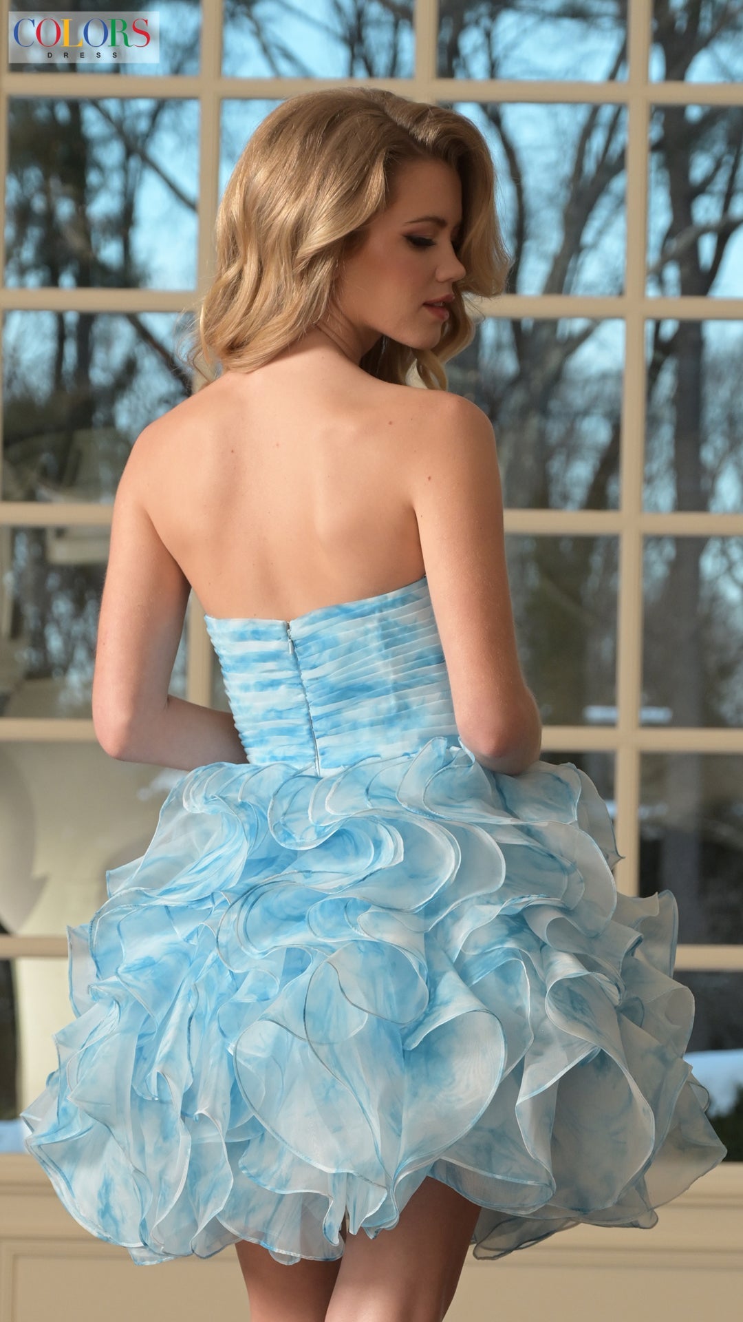 Cocktail Dresses A Line Ruffle Homecoming Cocktail Dress Blue
