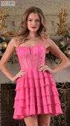 Cocktail Dresses Mini Ruffle Short A Line Cocktail Dress Hot Pink