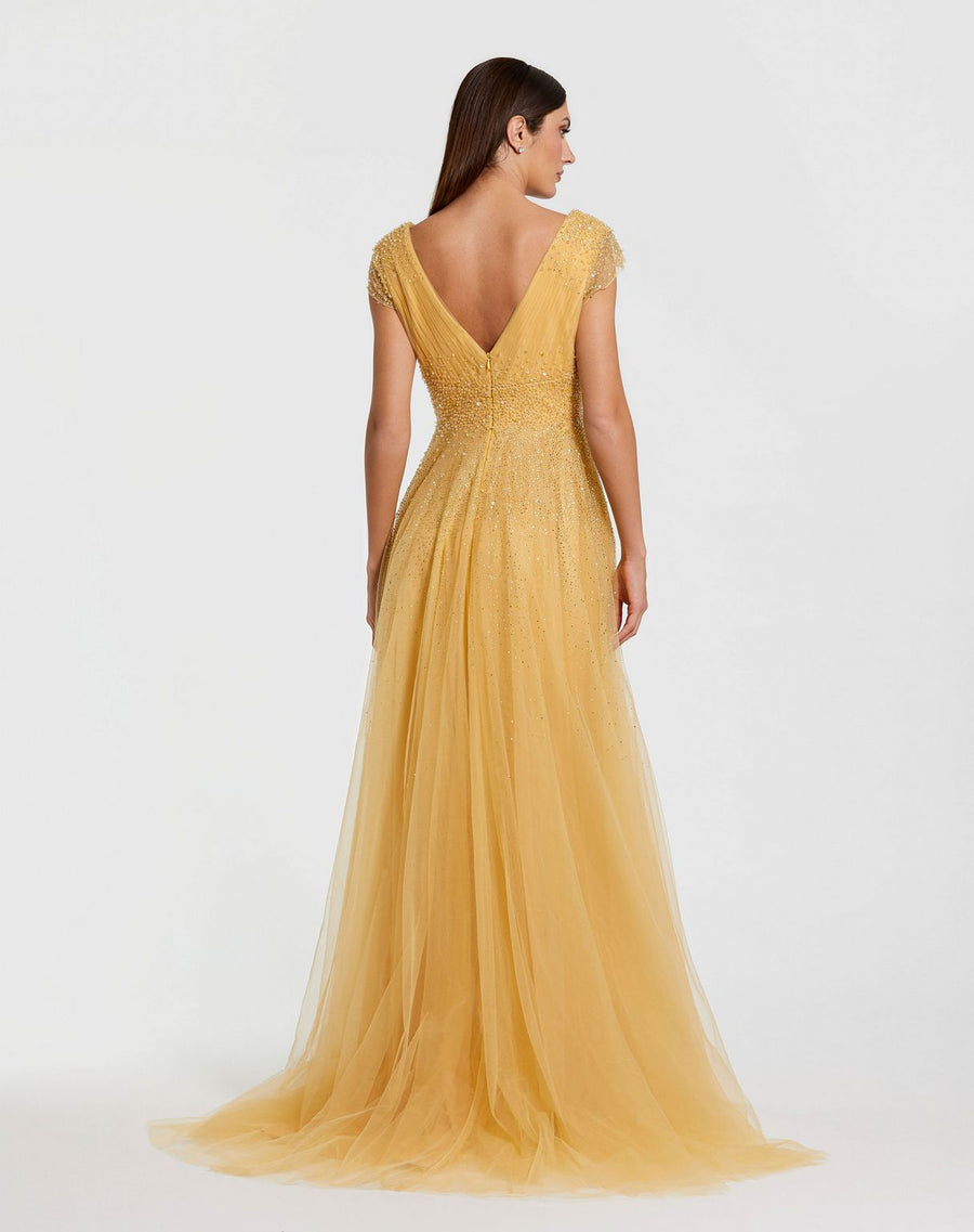 Formal Dresses Long Formal A Line Beaded Evening Dress Gold