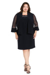 Plus Size Dresses Plus Size Short Mother of the Bride Jacket Dress Navy