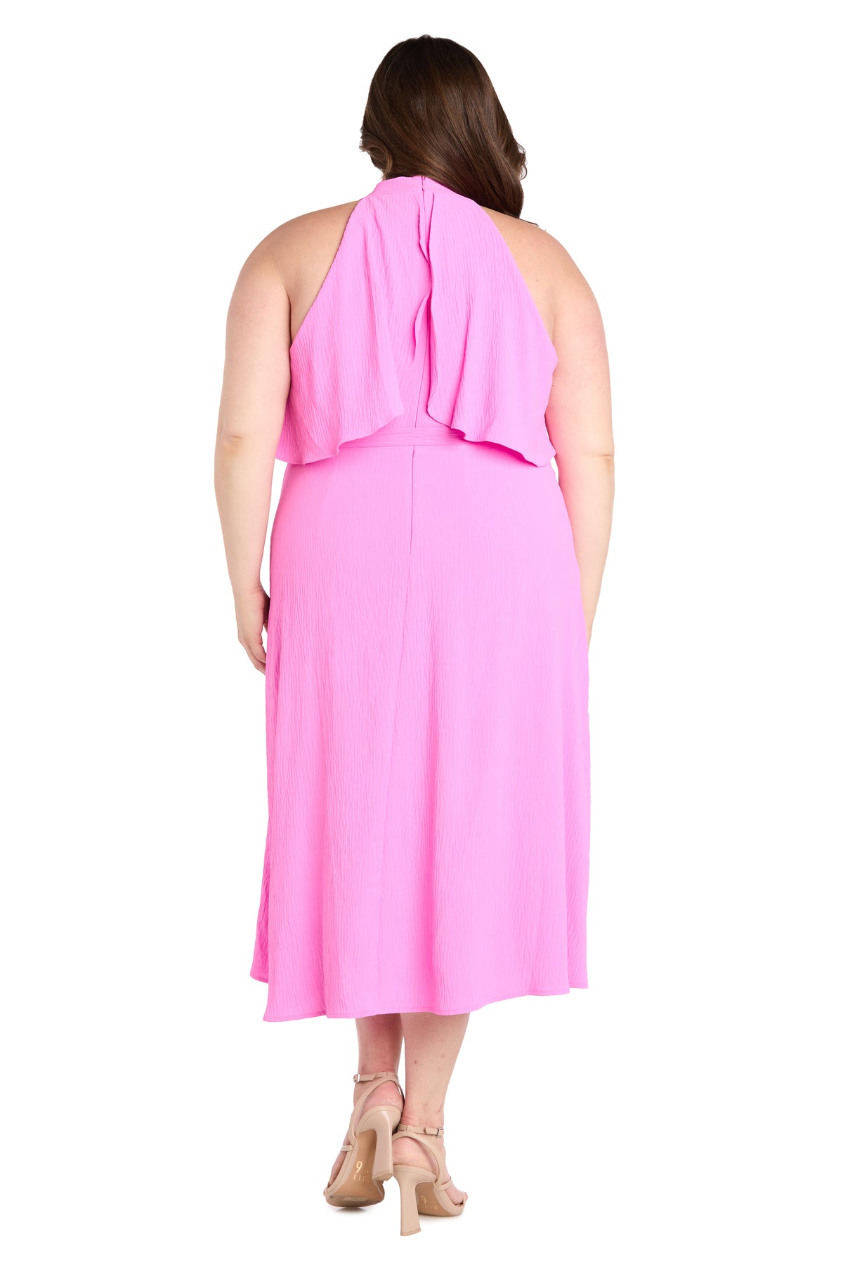 Plus Size Dresses Plus Size Cocktail A Line Midi Dress Pink