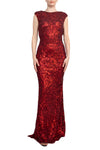Formal Dresses Fitted Long Formal Bodycon Sequined Dress Burgundy