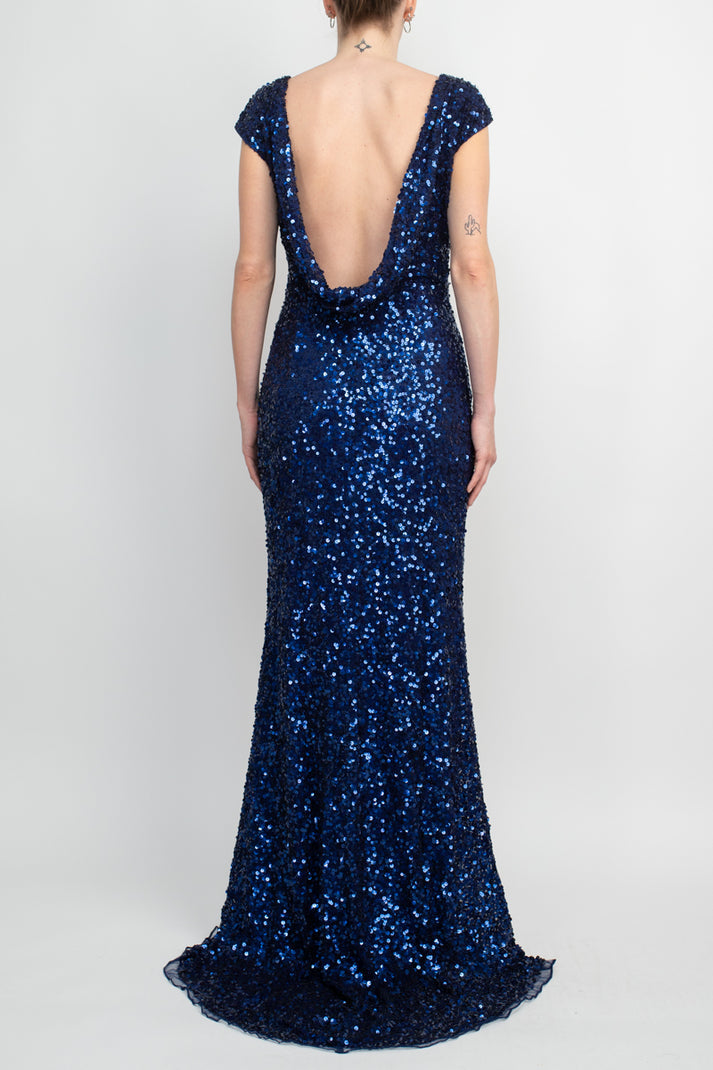 Formal Dresses Fitted Long Formal Bodycon Sequined Dress Midnight