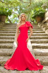 Prom Dresses Formal Oversized Bow Prom Long Mermaid Dress Red
