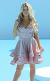 Cocktail Dresses Short A Line Homecoming Tiered Cocktail Dress Light Pink