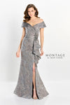 Formal Dresses Long Formal Beaded Ruffle Evening Dress  Taupe