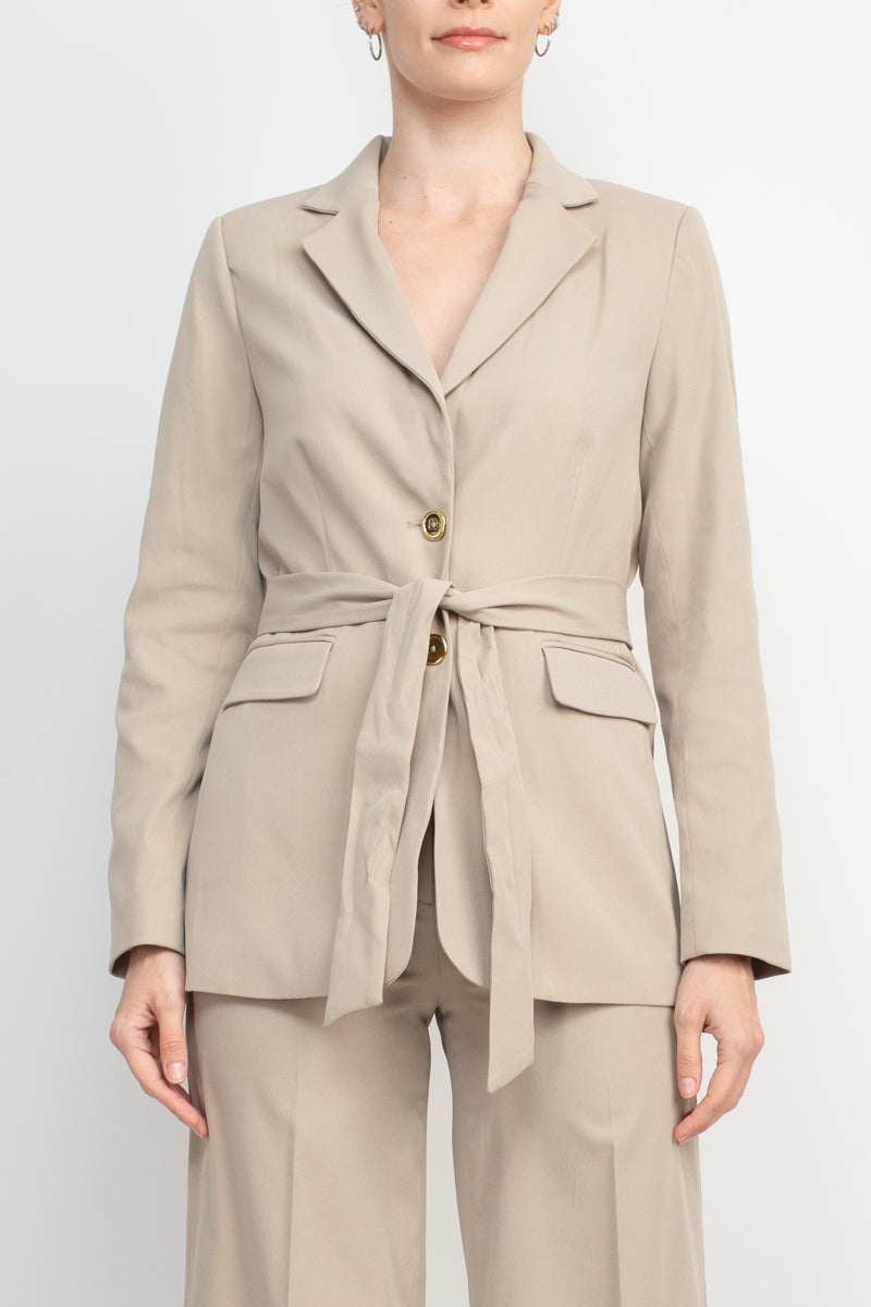 Pant Suit Long Button Jacket Formal Pansuit SAND
