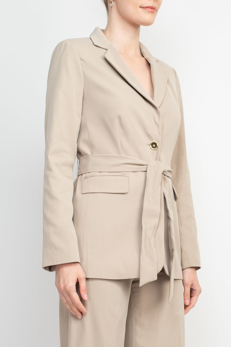 Pant Suit Long Button Jacket Formal Pansuit SAND